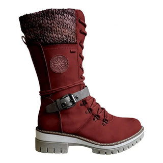 Klarine | Women’s Mid-Calf Winter Snow Boots with Knitted Cuff and Non-Slip Sole