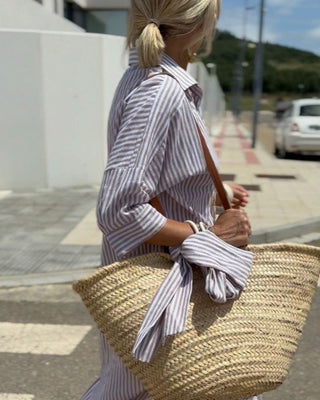Mara | Women’s Striped Button-Up Shirt Dress