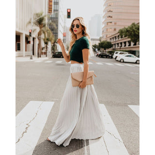 Marissa | Women’s High-Waisted Floor-Length Pleated Skirt with Elegant Flowing Silhouette