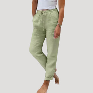 Roxy | Highwaist Drawstring Trousers for Women with Loose Straight Cut
