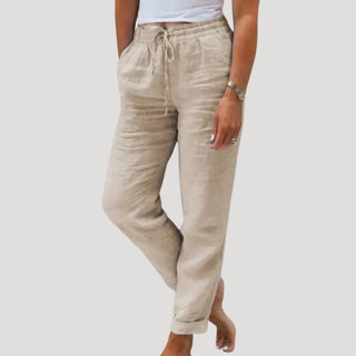Roxy | Highwaist Drawstring Trousers for Women with Loose Straight Cut