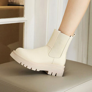 Shaila | Women’s Mid-Calf Platform Chelsea Boots with Thick Lug Sole