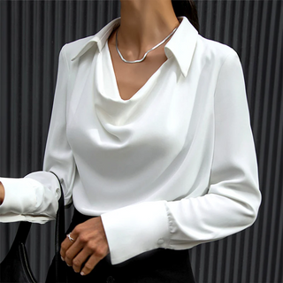 Honora | omen’s Smooth Satin Draped Cowl Neck Blouse