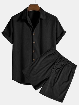 Enrico | Men’s Corduroy Short-Sleeve Shirt and Shorts Set