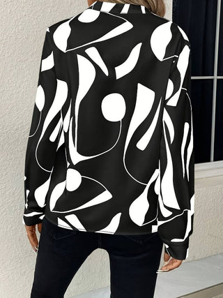 Ruffa | Women’s Long-Sleeve V-Neck Blouse with Abstract Print