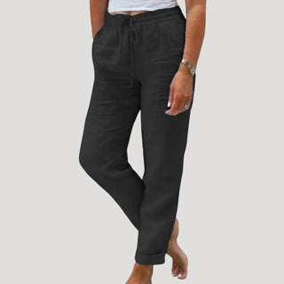 Roxy | Highwaist Drawstring Trousers for Women with Loose Straight Cut