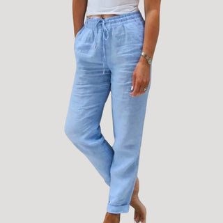 Roxy | Highwaist Drawstring Trousers for Women with Loose Straight Cut