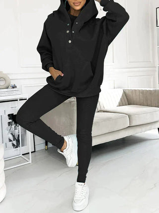 Novalyn | Women’s Three-Piece Tracksuit Set with Oversized Hoodie, Tank Top, and Skinny Leggings