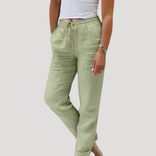 Roxy | Highwaist Drawstring Trousers for Women with Loose Straight Cut