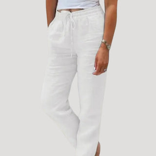 Roxy | Highwaist Drawstring Trousers for Women with Loose Straight Cut