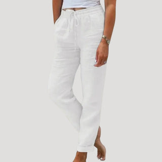 Roxy | Highwaist Drawstring Trousers for Women with Loose Straight Cut