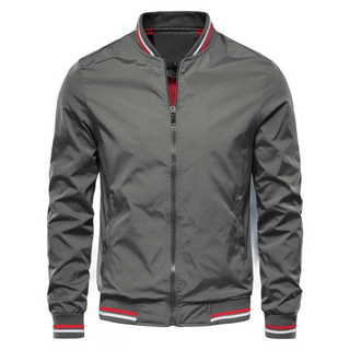 Thaddeus | Men’s Lightweight Slim-Fit Bomber Jacket with Stand Collar and Full Zipper Closure