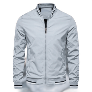 Thaddeus | Men’s Lightweight Slim-Fit Bomber Jacket with Stand Collar and Full Zipper Closure