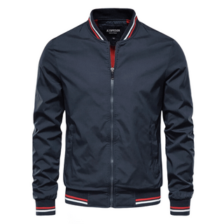 Thaddeus | Men’s Lightweight Slim-Fit Bomber Jacket with Stand Collar and Full Zipper Closure