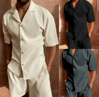 Enrico | Men’s Corduroy Short-Sleeve Shirt and Shorts Set