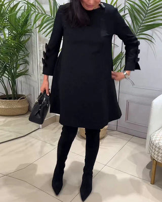 Lilia | Women’s Elegant Long-Sleeve Mini Dress with Layered Cuff Design