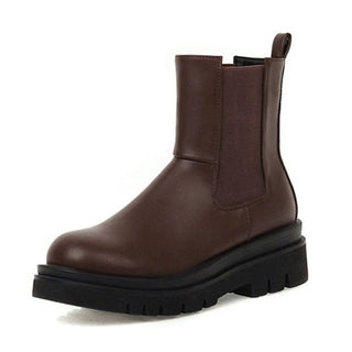 Shaila | Women’s Mid-Calf Platform Chelsea Boots with Thick Lug Sole