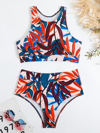 Danika | Women's Two-Piece Bikini Set with High-Neck Top and High-Waisted Bottoms