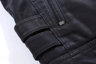 Harper | Men’s Motorcycle Jacket with Stand Collar and Zipper Closures