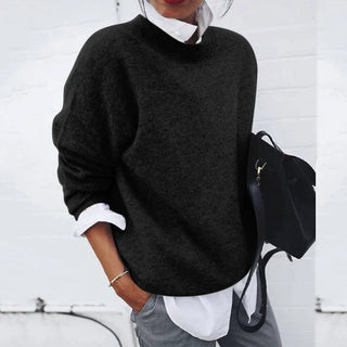 Lora | Women’s Loose-Fit Knitted Sweater with Crewneck and Long Sleeves