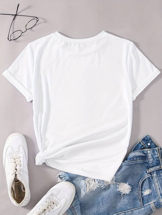 Cory | Women’s Round Neck Heart Print Blouse with Soft Casual Fit