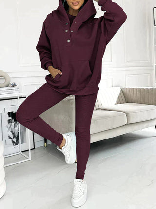 Novalyn | Women’s Three-Piece Tracksuit Set with Oversized Hoodie, Tank Top, and Skinny Leggings