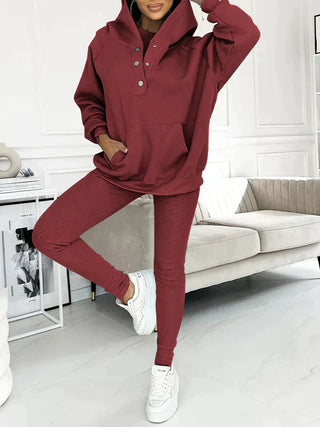 Novalyn | Women’s Three-Piece Tracksuit Set with Oversized Hoodie, Tank Top, and Skinny Leggings