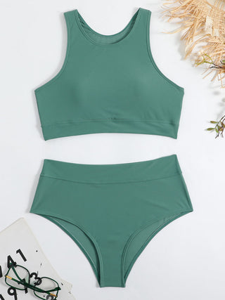 Danika | Women's Two-Piece Bikini Set with High-Neck Top and High-Waisted Bottoms