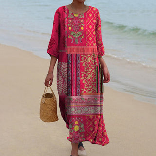 Nadiana | Women's Bohemian Patchwork Floral Maxi Dress
