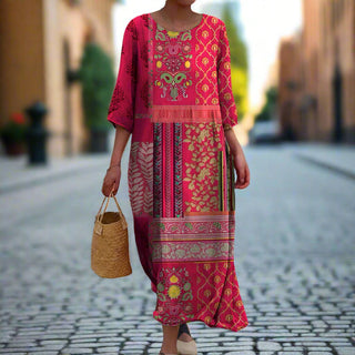Nadiana | Women's Bohemian Patchwork Floral Maxi Dress