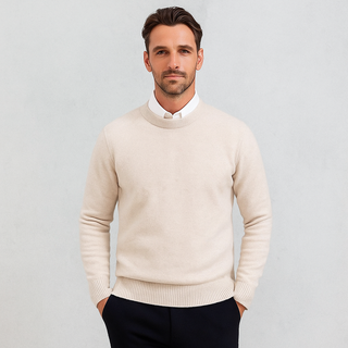 Leno | Men’s Cashmere Crewneck Sweater O-Neck Pullover