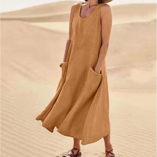 Olivia | Women's Breezy Linen Sleeveless Dress