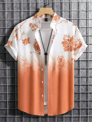 Kael | Men's Multi-Colored Printed Polo Shirt with Button-Down Lapel Collar