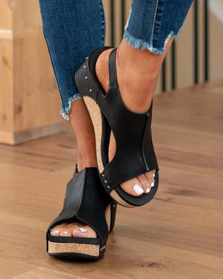 Adhara | Women’s Threaded Pear Adhara Stitching Studded Wedge Sandals