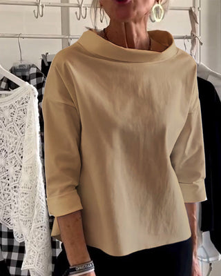Elaine | Casual Wide Lapel Half Turtleneck Top for Women