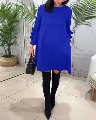 Lilia | Women’s Elegant Long-Sleeve Mini Dress with Layered Cuff Design