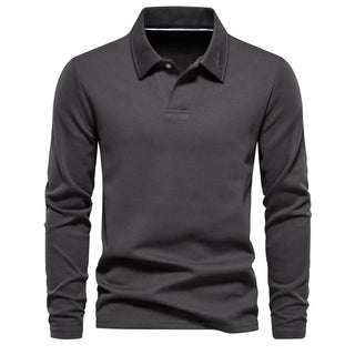 Sam | Men’s Long-Sleeve Solid-Color Polo Shirt with Comfortable Fit