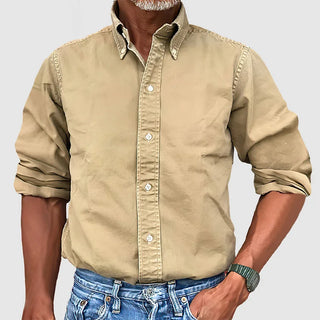 Matt | Men’s Long Sleeve Button-Up Shirt with Classic Collar and Button Cuffs,