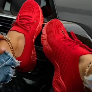 Angeline | Women’s Knitted Lace-Up Sneakers with Breathable Comfort