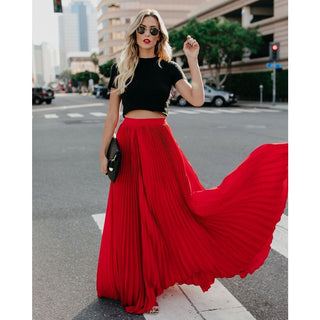Marissa | Women’s High-Waisted Floor-Length Pleated Skirt with Elegant Flowing Silhouette