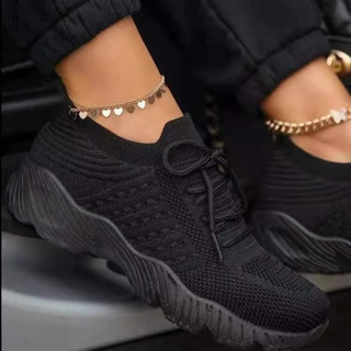 Angeline | Women’s Knitted Lace-Up Sneakers with Breathable Comfort
