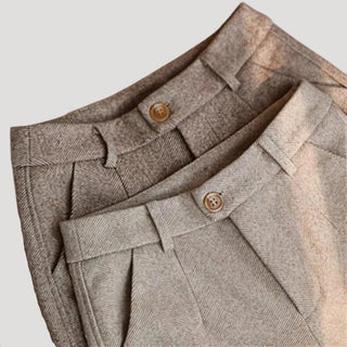 Daniel | Men’s Wool Tweed Trousers with Pleated Front