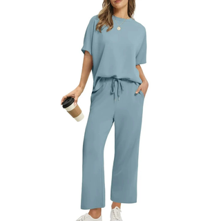 Aura | Women’s Casual Short Sleeve Top and Pants Set