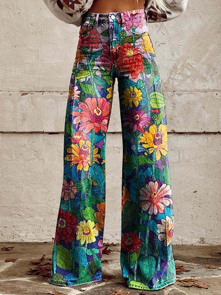 Bailey | Women's High Waisted Printed Baggy Jeans