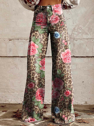 Bailey | Women's High Waisted Printed Baggy Jeans
