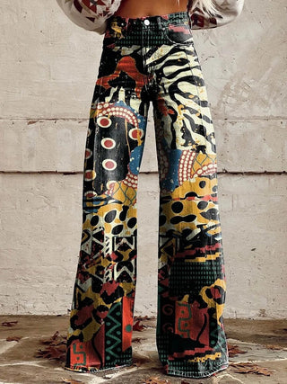 Bailey | Women's High Waisted Printed Baggy Jeans