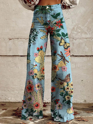 Bailey | Women's High Waisted Printed Baggy Jeans