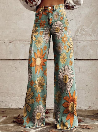 Bailey | Women's High Waisted Printed Baggy Jeans