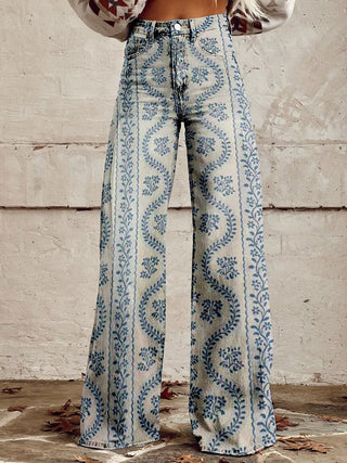 Bailey | Women's High Waisted Printed Baggy Jeans
