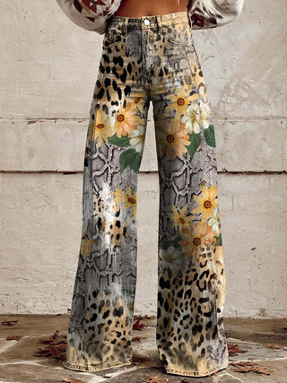 Bailey | Women's High Waisted Printed Baggy Jeans